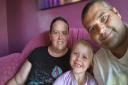 Kelvin Barker and Carrie-Ann Tuckwell, from Dereham, with their daughter Charlie-Mai, who suffers from Epidermolysis Bullosa