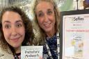 Jill Michelle Smith and Jennifer Watson, founders of Dodo and Dinosaur, celebrating their win at London Book Fair’s Selfies Book Awards