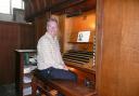 Peter King at the Dereham organ.