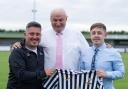 From left, Dereham Town FC manager Tom Parke, Dave Bates and Matthew Chapman