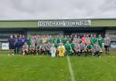 Former Dereham Town players took to the field in a chairty match held in memory of club legends, Colin Wright and Mike Baldry
