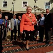 The refurbished Nelson precinct in Dereham, officially opened by the mayor June Barnes in 2004