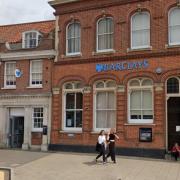 Barclays Bank in Dereham, found in a Grade II listed building at 34 Market Place