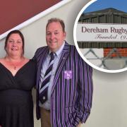 Jonathan Pilbrow, chairman of Dereham Rugby Club, with his wife Diane Pilbrow