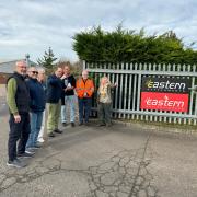 MP George Freeman met with the Griston Community Group outside the gates of Coughtrey trading estate