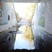 The flooded underpass between Middlemarch Road and South Green Gardens