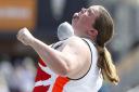 Sophie McKinna in action during a successful qualifying competition in the shot put at the Carrara Stadium. Picture: PA
