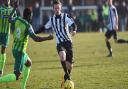 Dereham's Danny Beaumont almost snatched a dramatic equaliser against Ware. Picture: Ian Burt