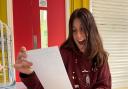Katerina Huckle, 16, was clearly delighted after picking up her GCSE results at Neatherd High School