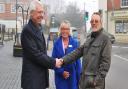 Mike Webb (right) pictured with Breckland councillors Paul Claussen and Alison Webb