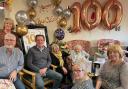 Molly Raine, who is cared for at York House in Dereham,  celebrating her 100th birthday with friends and family