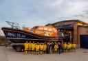 Crew members from the RNLI Wells with the Blakeney Old Wild Rovers.