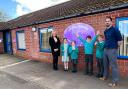 Shannon O’Sullivan, left, and Nick Wade with pupils at Lyng Church of England Primary Academy.