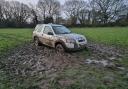 Norfolk Police are at Neatherd Moor, in Dereham, on March 8 after a Land Rover Freelander was found by locals on the green space, covered in mud and appearing to be stuck
