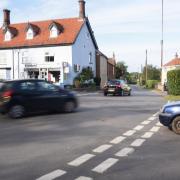 The crossroads in Barnham Broom where residents are calling for speeding restrictions. Picture: DENISE BRADLEY