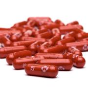 Antiviral Lagevrio (molnupiravir) pills, produced by Merck & Co.