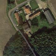 An aerial view of Manor Farm, in Whinburgh.