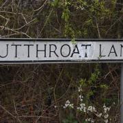 The Cutthroat Lane street sign in Yaxham. Picture: DENISE BRADLEY