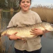 The impressive 22.5lb pike caught by Jaden Fairbrother at his favourite fishery, Martham Pits.                     Picture: SUBMITTED