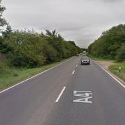 The A47 is closed after a crash at Hockering
