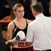 Emma Dolan prepares for battle - the Dereham fighter won on her pro debut in Norwich inside a minute