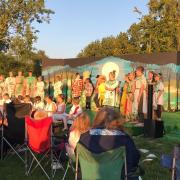 The sun shone down on Mattishall Primary School's production of A Midsummer Night's Dream, with a beautiful background set designed by the children.