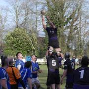 Captain Dan Ponder collects from the top of another good Dereham line-out. Picture: KIRSTY DREW