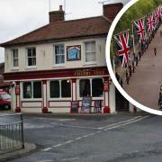 People came to the Cherry Tree in Dereham to watch the state funeral of Queen Elizabeth on September 19