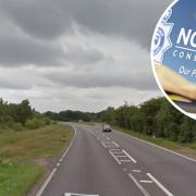 Part of the A47 in Hockering is closed