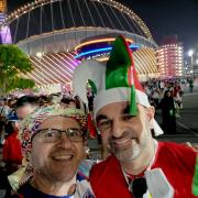 Ian Odgers (left) is in Qatar watching the FIFA World Cup