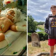 Jack Baker, 13, from North Tuddenham, had to be resuscitated at birth - but is now living a happy, healthy life