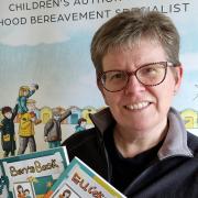 Lorna Vyse with her new books which deal with child bereavement