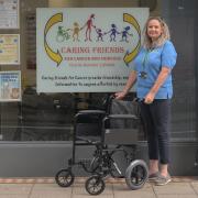 Dereham cancer charity, Caring Friends for Cancer Mid Norfolk, receives new mobility equipment for users. Pictured is manager Suzanne Chapman