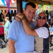 Paul Sandford (left), landlord at The Railway Tavern in Dereham, alongside John O’Shea, lead singer of Moochers UK, at the Ska and Reggae festival