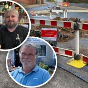 The George Hotel manager, Oliver Hepworth (top inset) and Andy Sullivan (bottom inset), owner of Norski Noos gallery, have given their reaction to the impact road works are having on trade