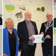 Councillors Peter Wilkinson (centre, right) and Alison Webb (centre left) alongside Tim Cara, who was one of the community heroes who were awarded by Breckland council. (Top left, Donna Palmer, bottom left, Carolyn Coleman, top right, Athena Poole, and