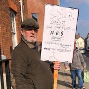 Peter Hewitt from Dereham was outside Beech House Smile Clinic protesting