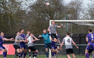 A scene from Dereham Town FC's match against Corby - Picture: Dereham Town FC