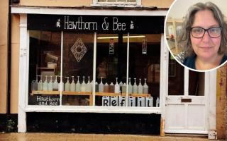 Helen Winterbone (inset), owner of Hawthorn & Bee, was left shocked after a charity donation jar was stolen from her shop on Dereham High Street